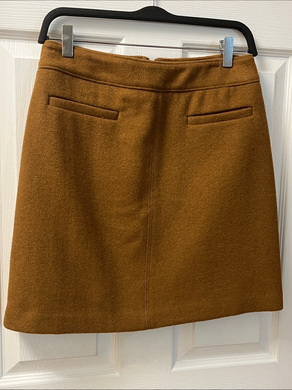 Wool A-Line Skirt in Camel Brown